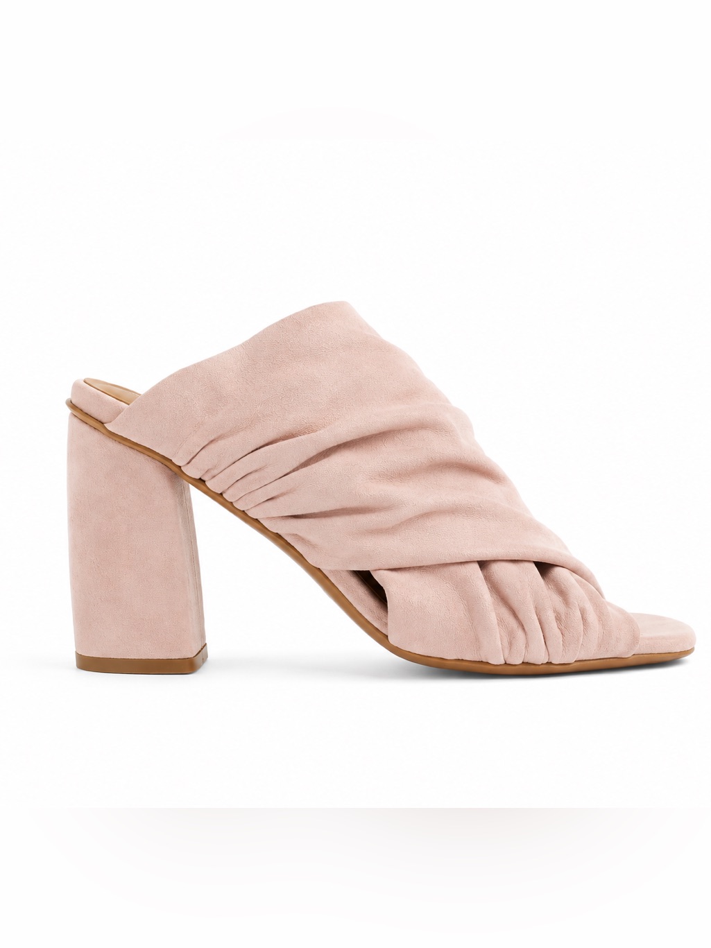Forte_forte Nappa Leather Ruched Block Heel Sandals Eu 37
